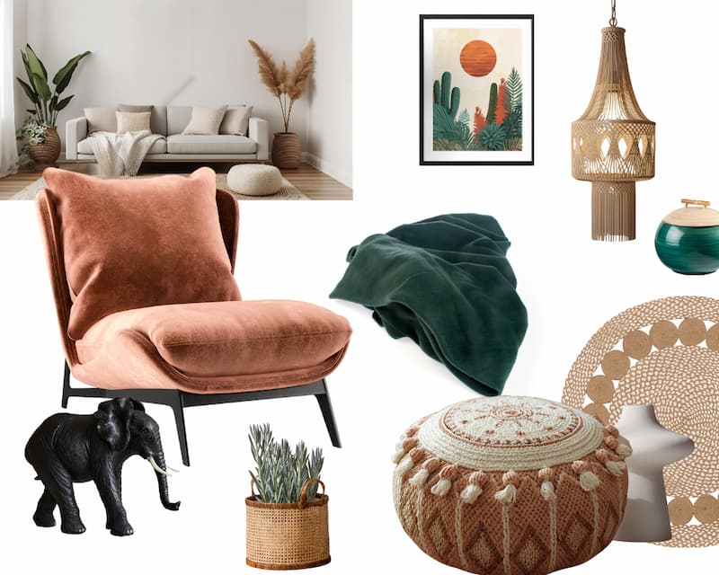Living boho chic: idee pratiche per un soggiorno caldo e personale