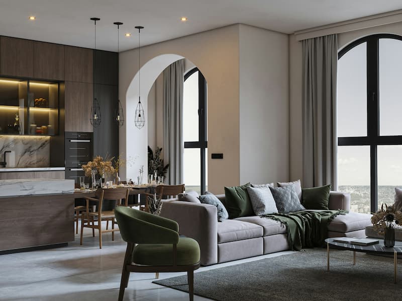 soggiorno in stile quiet luxury